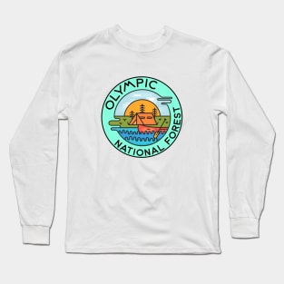 Olympic National Forest Washington Camping Canoe Long Sleeve T-Shirt